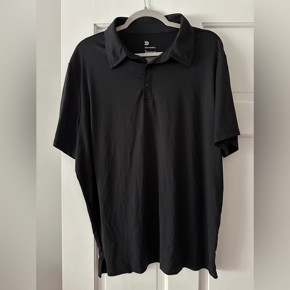 All in Motion Black Short Sleeve Polo Shirt